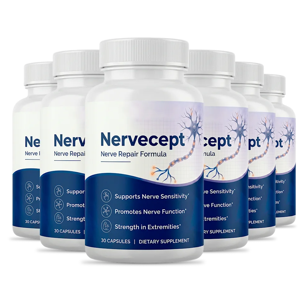 Six bottles of Nervecept Capsules Nerve Repair Formula